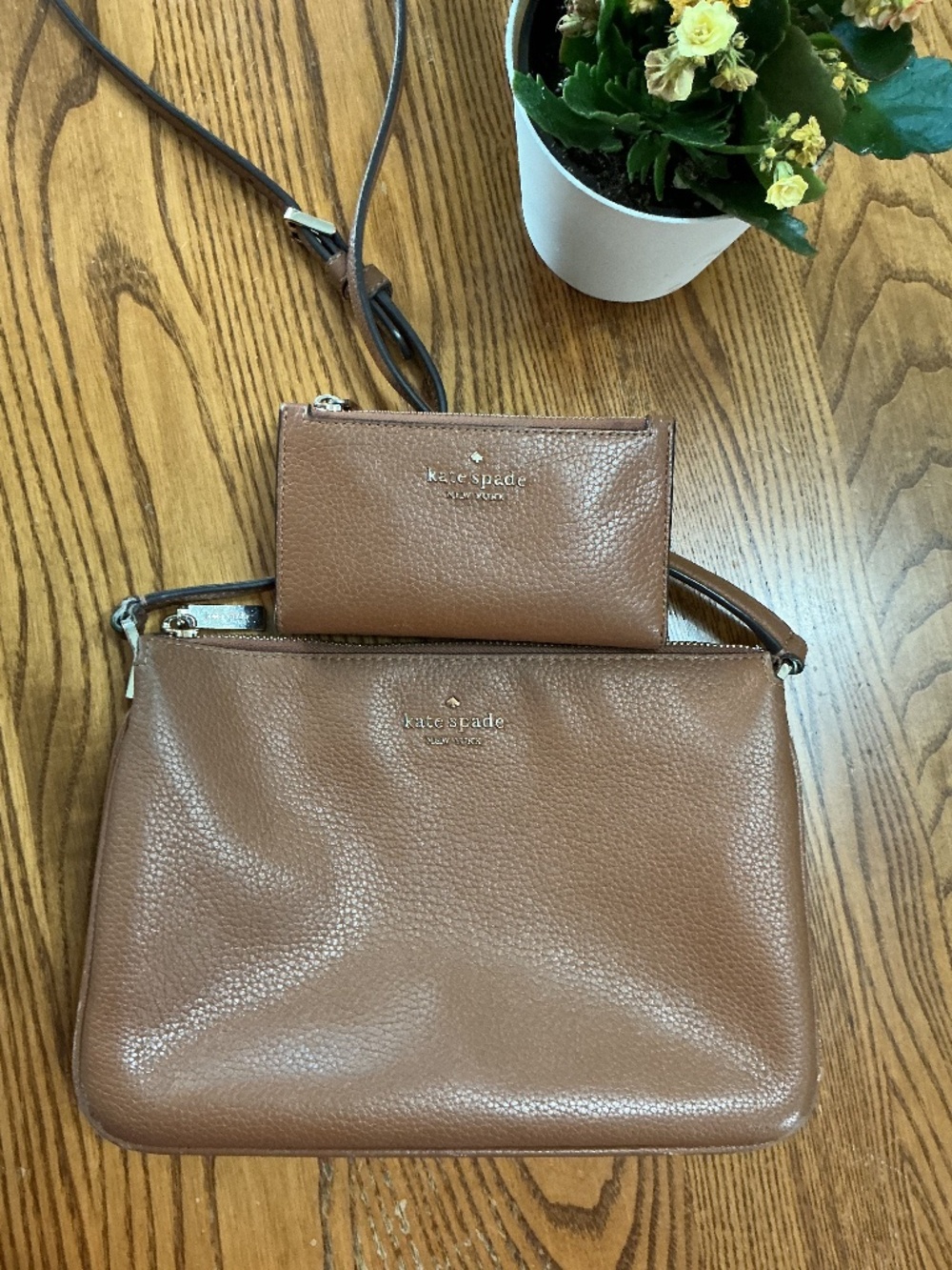 kate spade brown pebbled leather crossbody